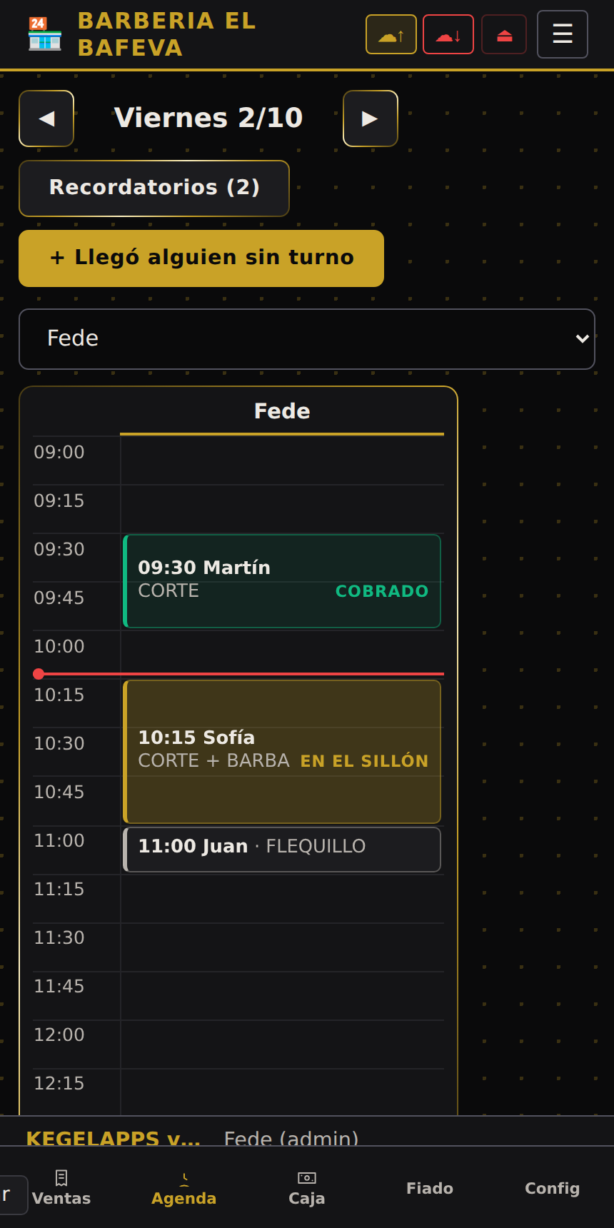 La agenda de turnos vista desde un celular